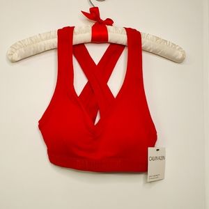 Red Calvin Klein Sports Bra